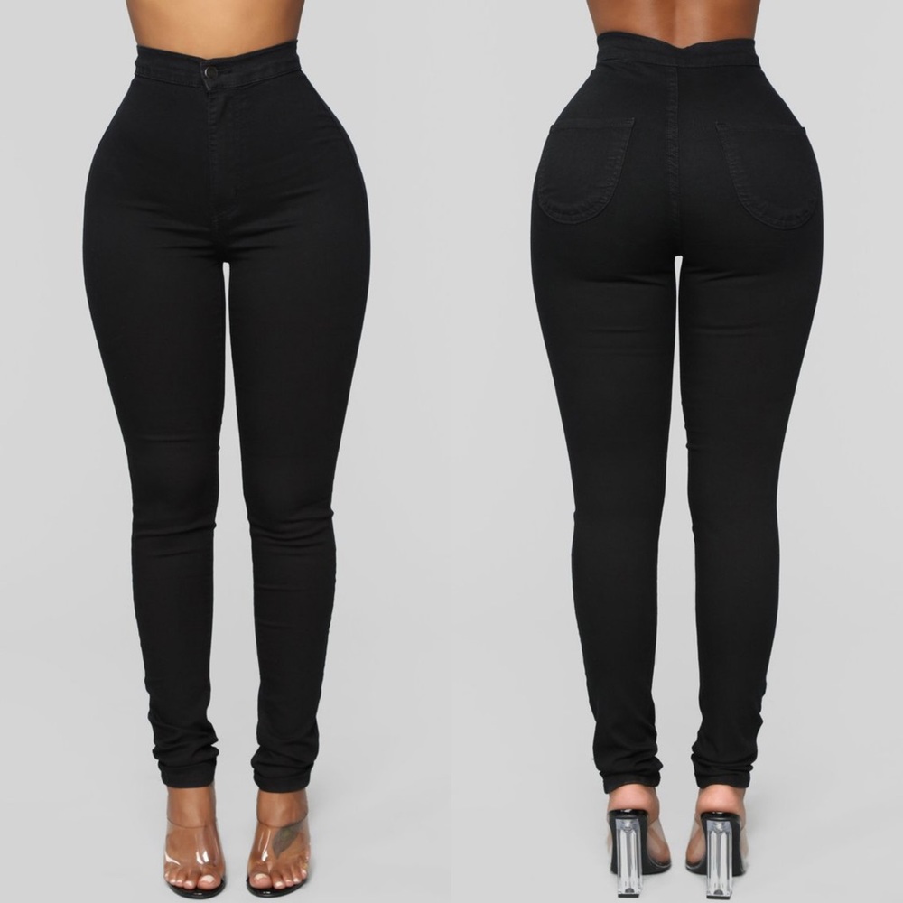 Fashion nova black high waist jeans